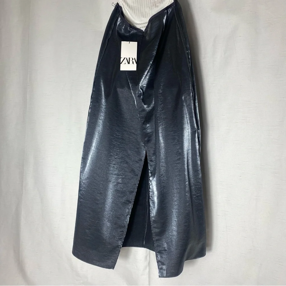 Zara Metallic Pencil Skirt Blogger Favorite Size M - Picture 9 of 14